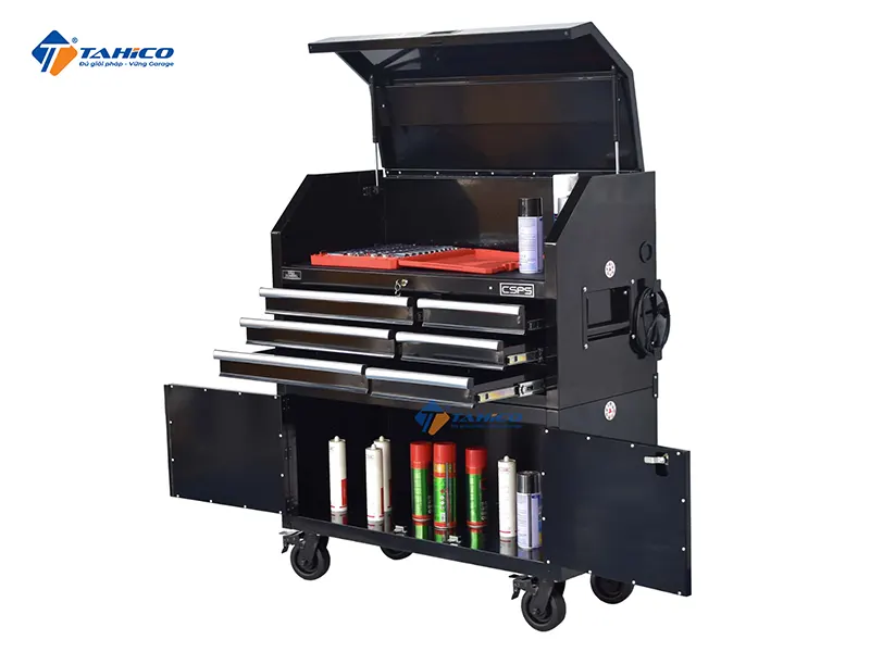 Tủ dụng cụ CSPS 6 hộc kéo 104cm màu đen có bánh xe