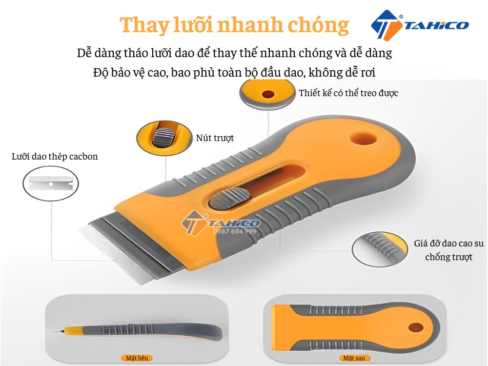 Dao vệ sinh kính Hautine TBNT0702 lưỡi sắt