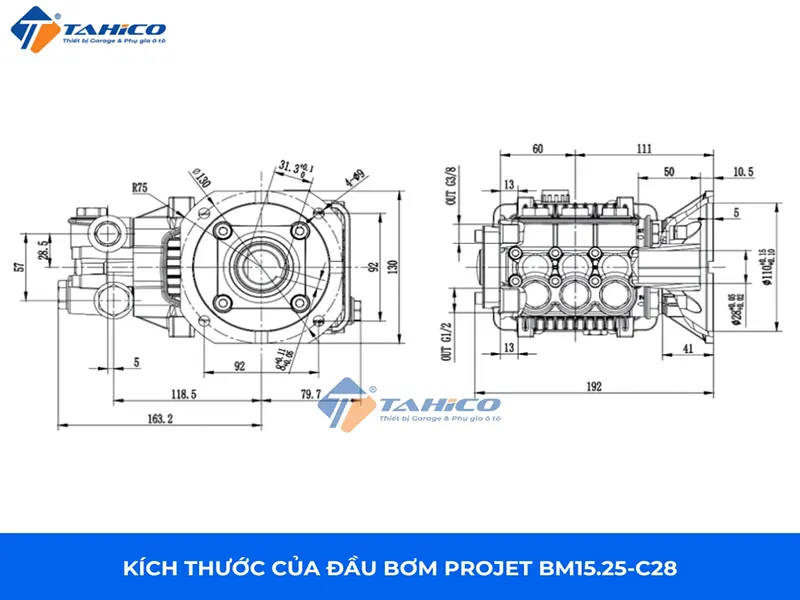 Đầu bơm cao áp Projet BM1525-C28 kiểu mặt bích