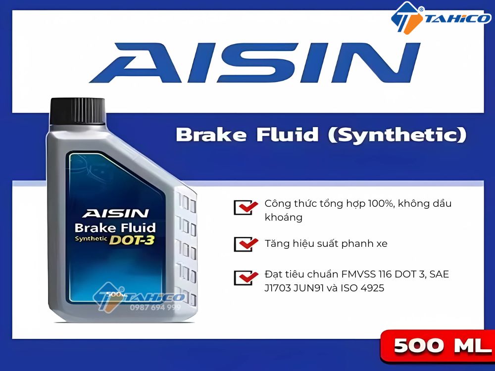 Dầu phanh vàng Aisin Brake Fluid DOT 3 500ml T24