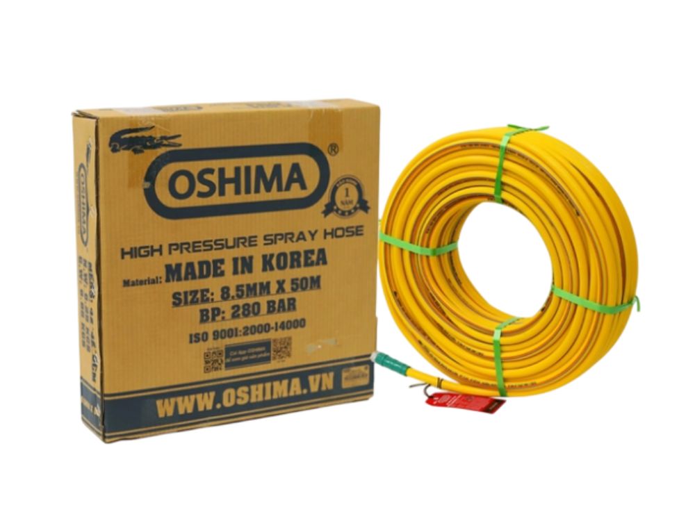 Dây phun áp lực Oshima Cá sấu 6.5 và 8.5mm x 50m