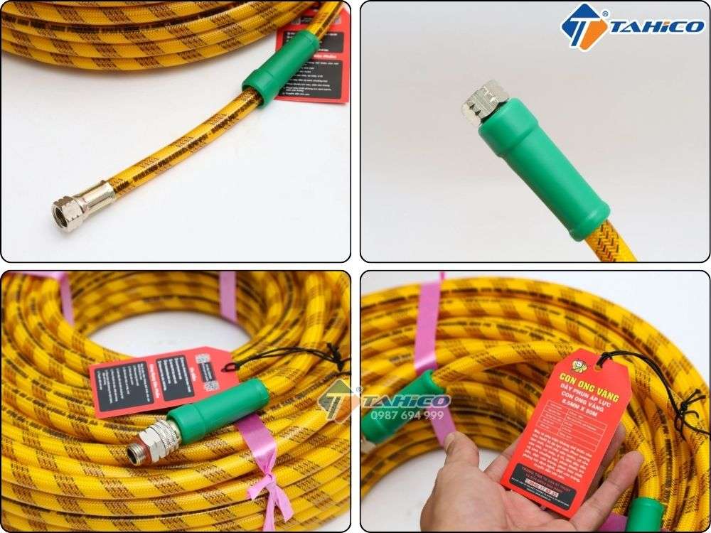 Dây phun áp lực PVC Con Ong Vàng 6.5 và 8.5mm x 50m