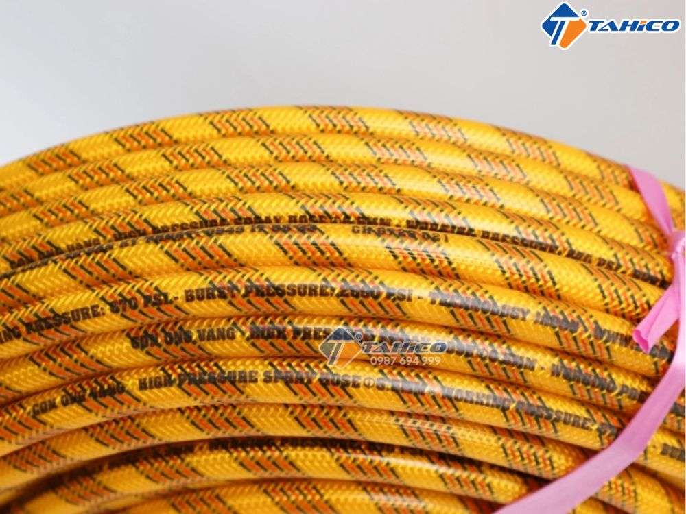 Dây phun áp lực PVC Con Ong Vàng 6.5 và 8.5mm x 50m