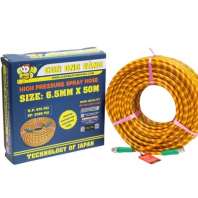 Dây phun áp lực PVC Con Ong Vàng 6.5 và 8.5mm x 50m