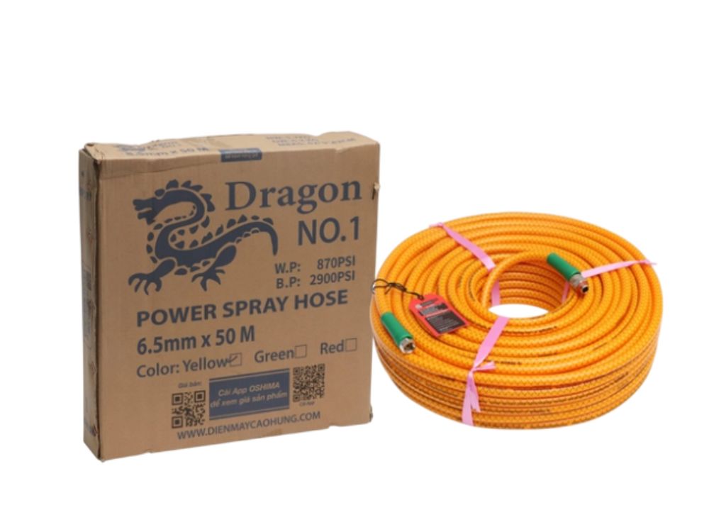 Dây phun áp lực PVC Dragon No.1 6.5 và 8.5mm x 50m