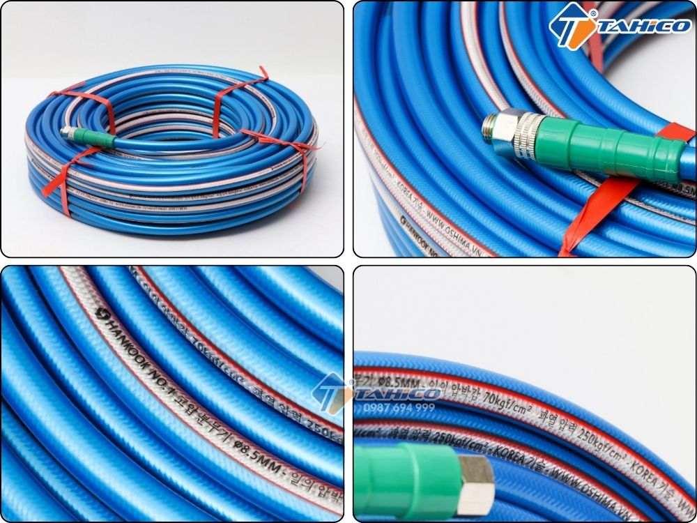Dây phun áp lực PVC Hankook 6.5mm và 8.5mm | dài 50m