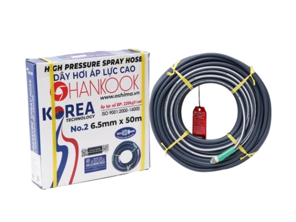 Dây phun áp lực PVC Hankook 6.5mm và 8.5mm | Dài 50m