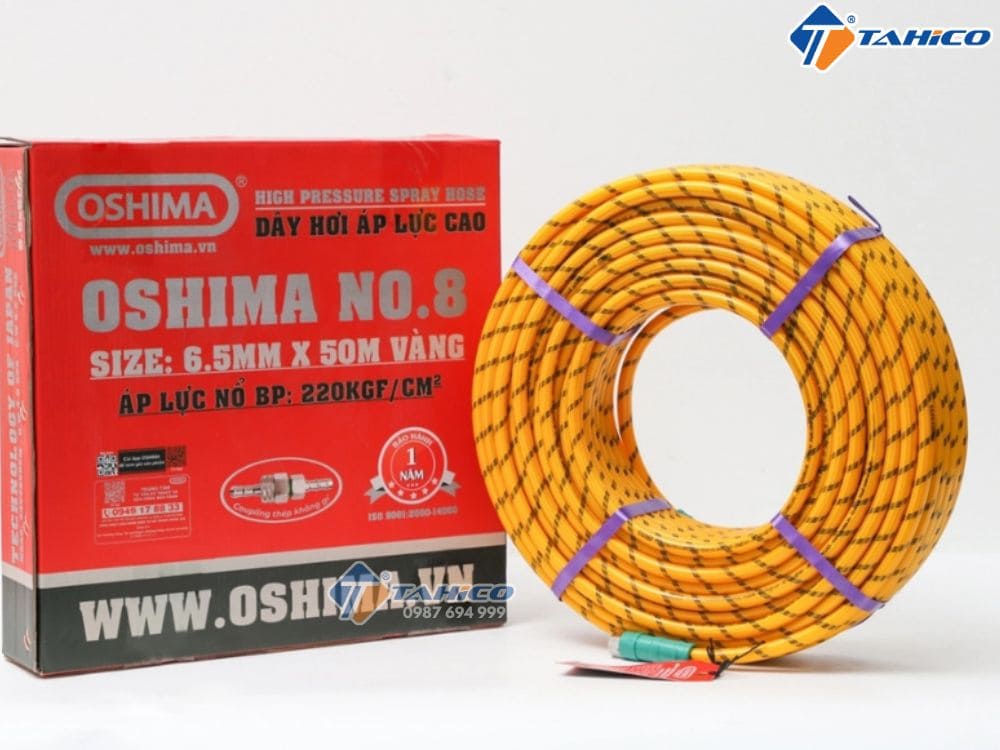 Dây phun áp lực PVC Oshima No.6 8.5mm x 50m | Vàng