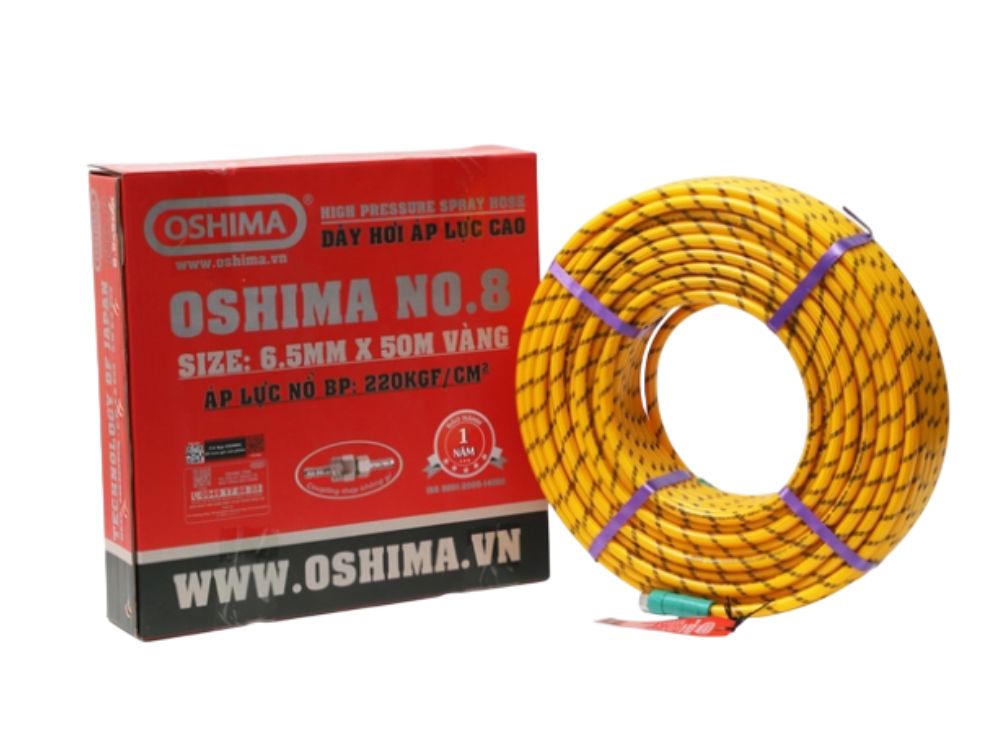 Dây phun áp lực PVC Oshima No.8 6.5 và 8.5mm x 50m
