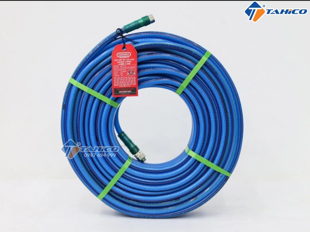 Dây phun áp lực PVC Oshima Super màu xanh