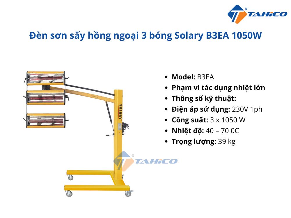 Đèn sấy sơn hồng ngoại Solary B3EA 1050W