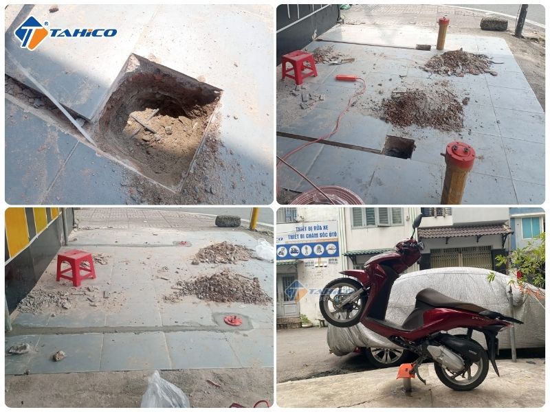 Dịch vụ lắp đặt lại ben nâng rửa xe máy