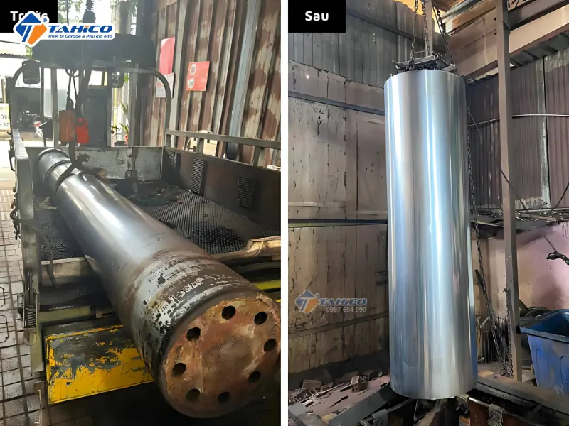 Dịch vụ mạ lại ty nâng cầu 1 trụ rửa xe ô tô cũ tại Tahico