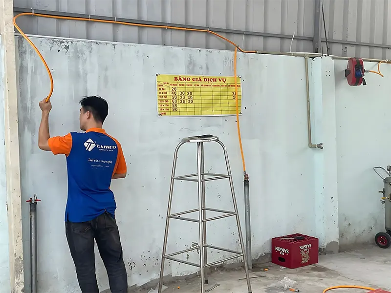 Dịch vụ sửa chữa đường khí nén tiệm rửa xe