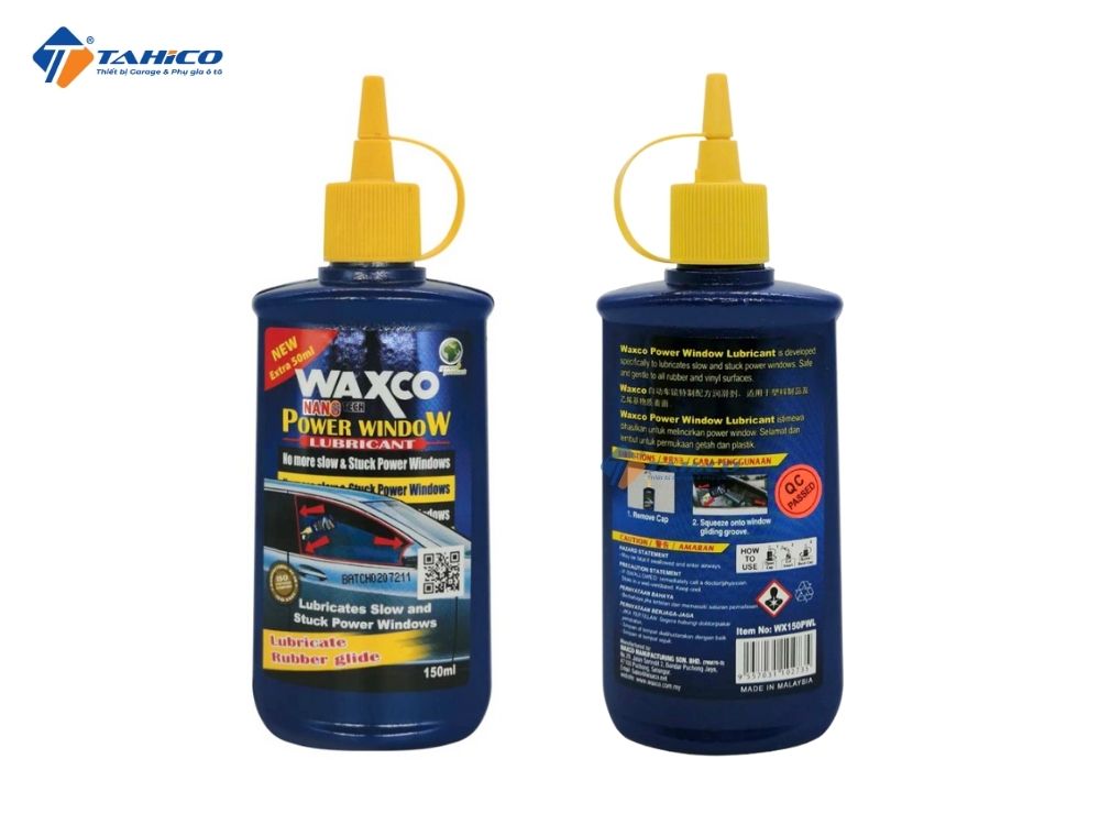 Dung dịch bôi trơn gioăng kính Waxco Power Window 150ml