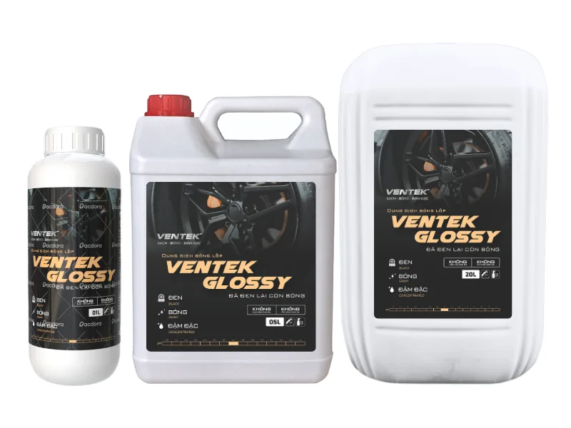 Dung dịch đen bóng vỏ lốp siêu đậm đặc Ventek Glossy