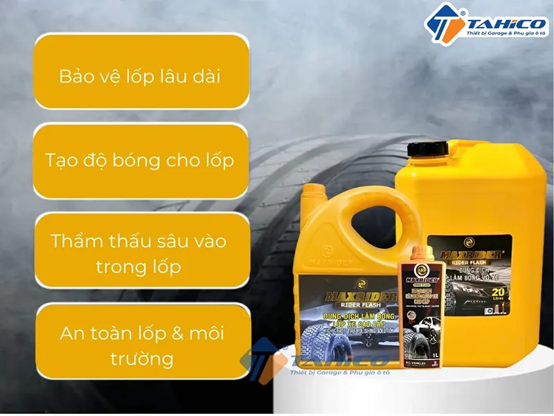 Dưỡng bóng lốp Maxrider Rider Flash | 1 lít, 5 lít, 20 lít