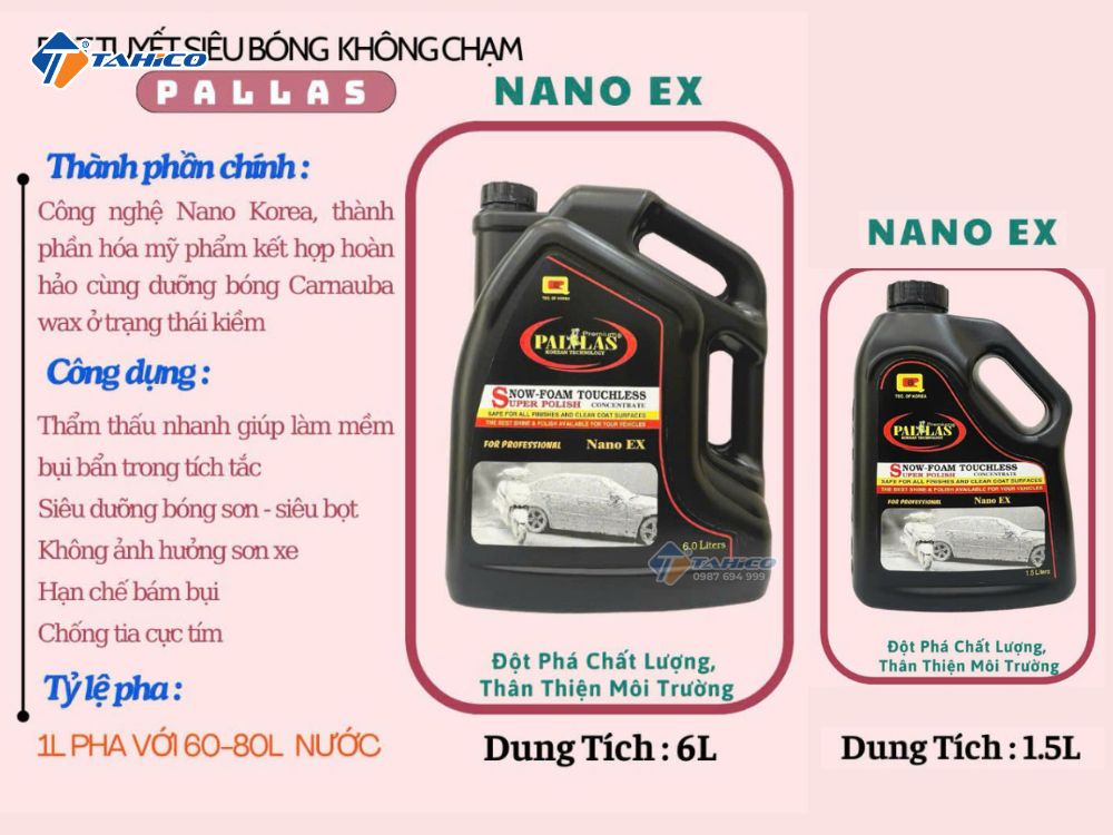 Đặc điểm dung dịch không chạm siêu bóng Pallas Nano EX