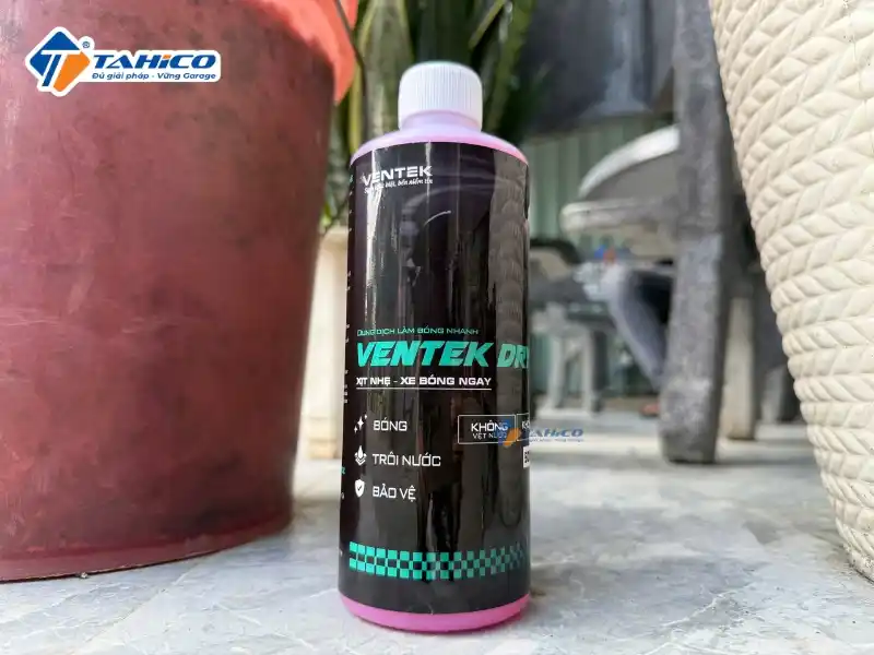 Dung dịch làm bóng nhanh Ventek DryX 500ml | Xịt là khô – Lau là bóng
