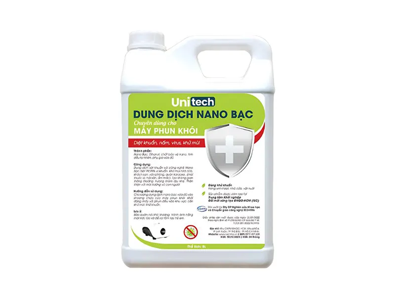 Dung dịch nano bạc chuyên dùng cho máy tạo khói Unitech 5 lít