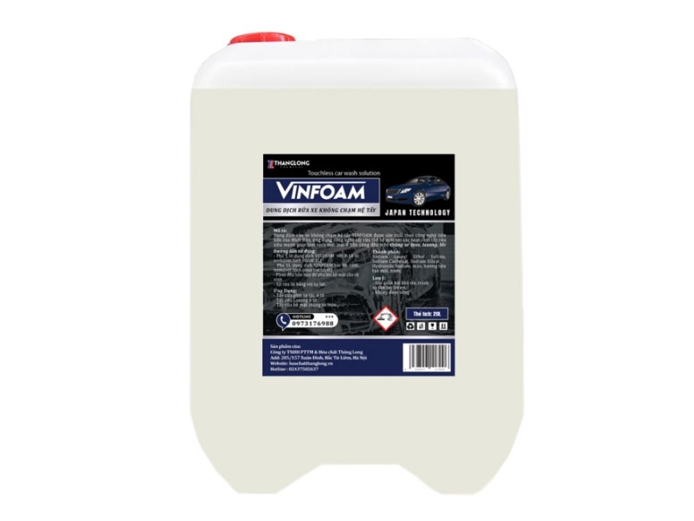 Dung dịch rửa xe không chạm hệ tẩy VINFOAM 20 lít