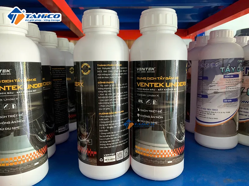 Dung dịch tẩy gầm máy xe ô tô Ventek UnderX 1L, 5L, 20L | Cặn canxi, Gỉ sét