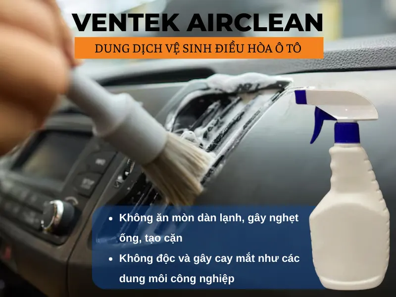 Dung dịch vệ sinh điều hòa ô tô Ventek AirClean