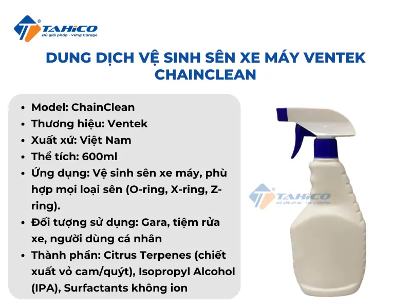 Dung dịch vệ sinh sên xe máy Ventek ChainClean