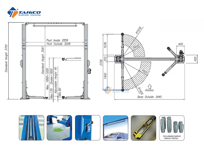 Thông số cầu 2 trụ Heshbon HL-26KE
