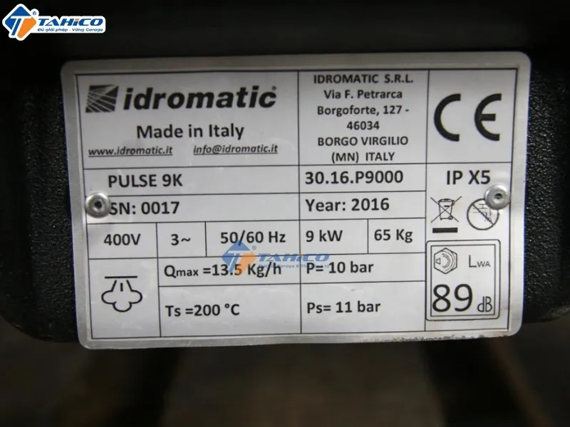 Máy rửa xe nóng lạnh Idromatic Pulse 9K 9kw 280V