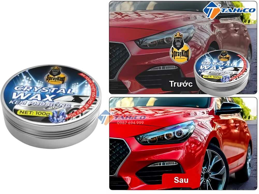 Kem phủ bóng nhựa nhám 2 trong 1 Sprayking Crystal Wax 100g
