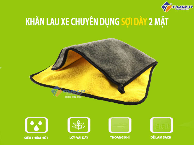 Khăn lau nội thất xe ô tô chuyên dụng 2 mặt 30x60cm