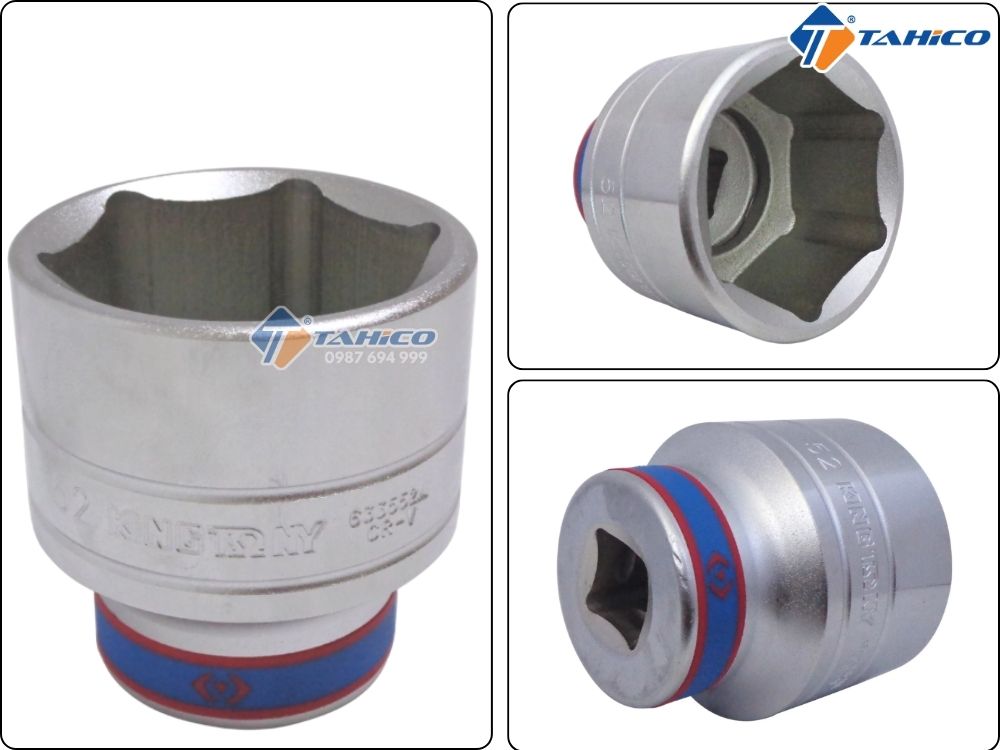 Khẩu tuýp 3/4″ Kingtony 633552M – 52mm, 6 cạnh, Trắng, Dài 73mm