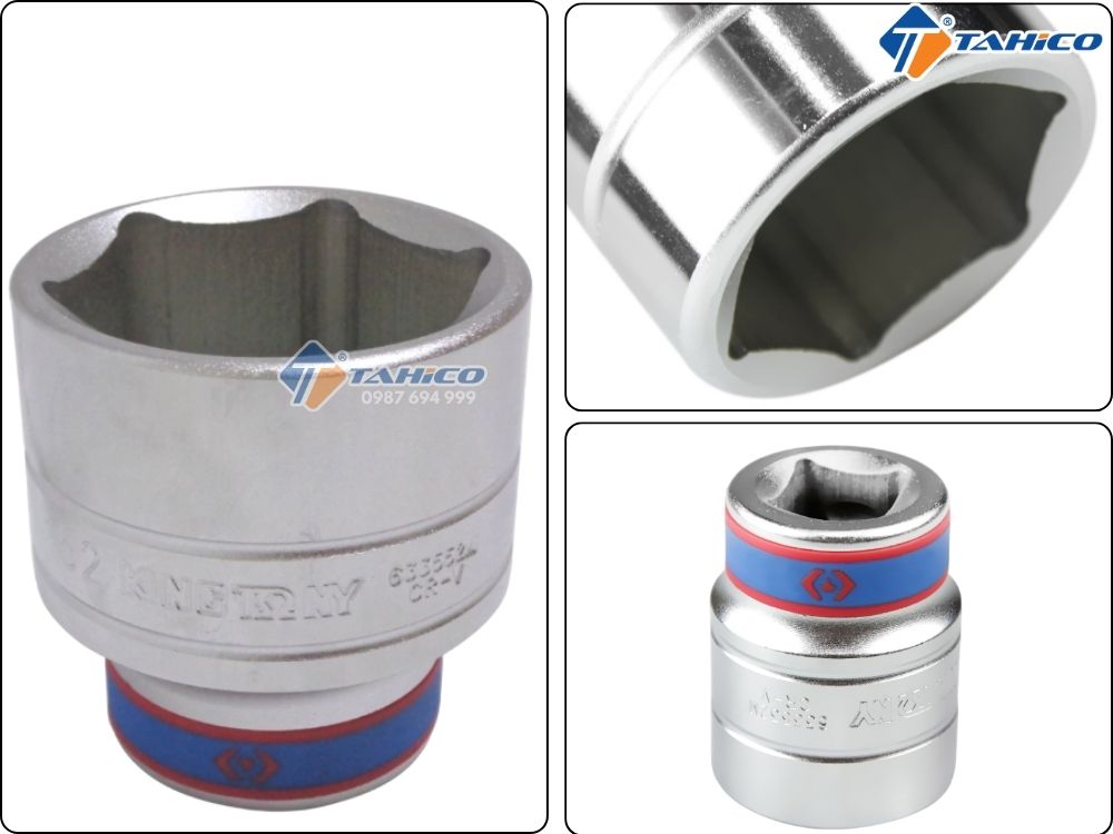 Khẩu tuýp 3/4″ Kingtony 633552M – 52mm, 6 cạnh, Trắng, Dài 73mm