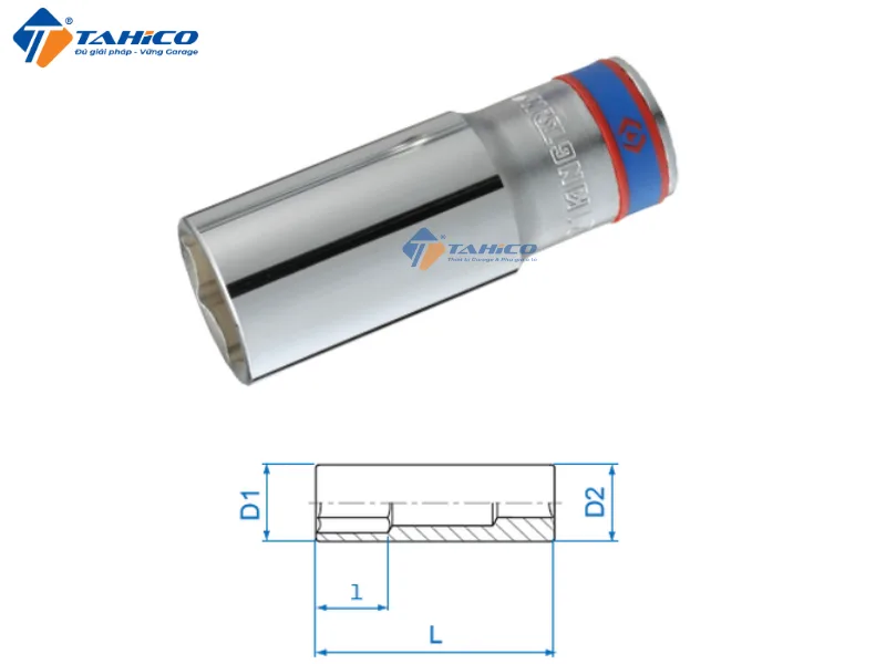 Hình ảnh sản phẩm Khẩu tuýp 3/4 inch Kingtony 6 cạnh, Trắng, Dài 90mm