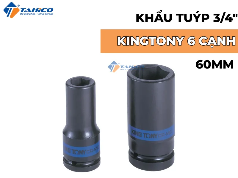 Hình ảnh sản phẩm Khẩu tuýp 3/4 inch Kingtony 6 cạnh, Đen, Dài 60mm | 17mm - 24mm