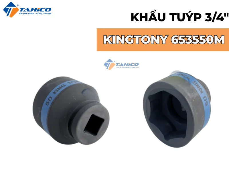 Hình ảnh sản phẩm Khẩu tuýp 3/4 inch Kingtony 6 cạnh, Đen, Dài 65mm | 48mm 50mm