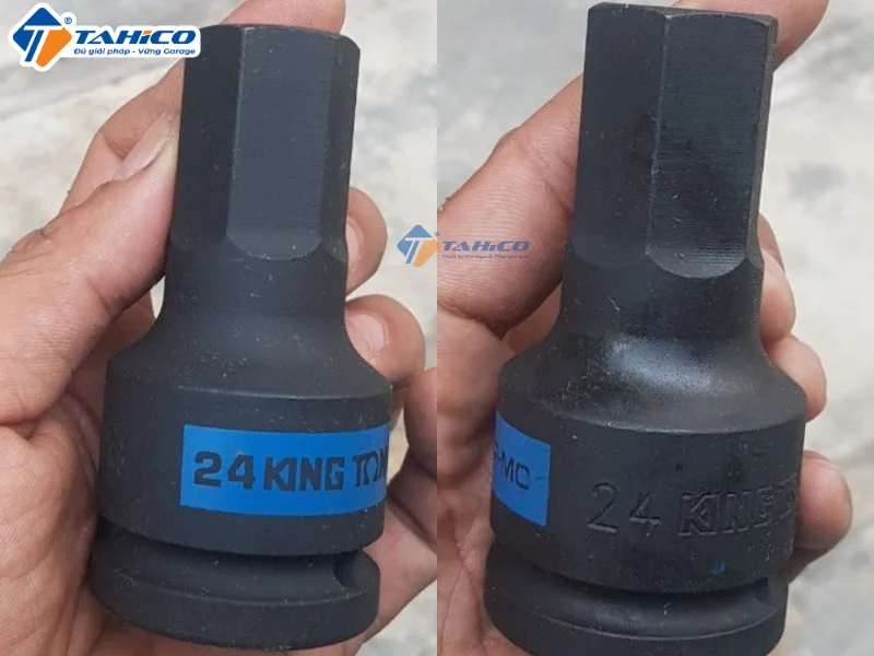 Khẩu tuýp 3/4 inch Kingtony 6 cạnh nổi, Đen, Dài 87mm | Cỡ vặn H14 - H27