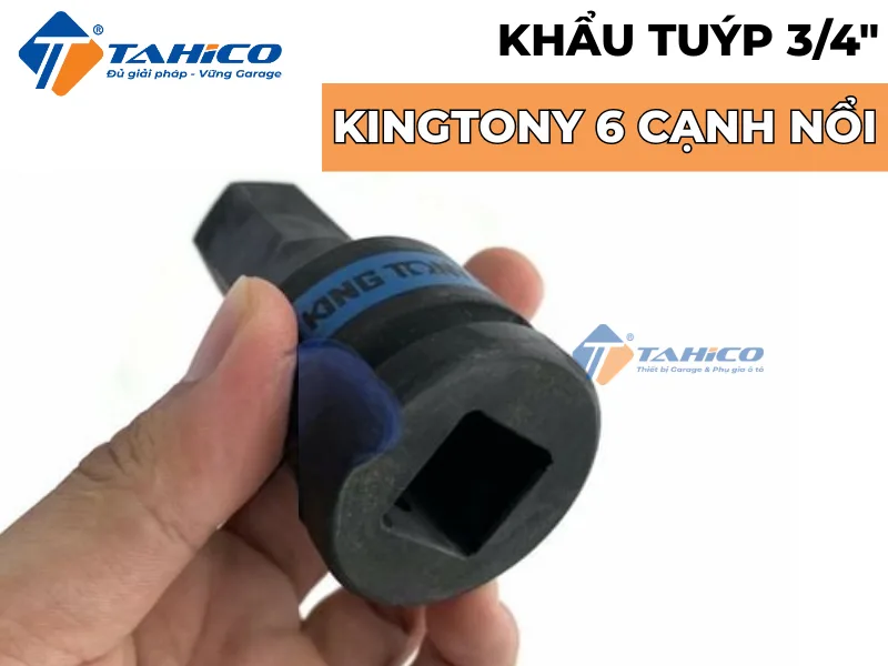 Khẩu tuýp 3/4 inch Kingtony 6 cạnh nổi, Đen, Dài 87mm | Cỡ vặn H14 - H27