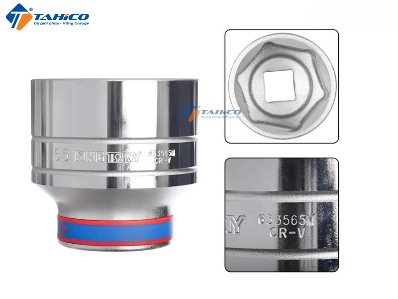 Hình ảnh sản phẩm Khẩu tuýp 3/4" Kingtony 633565M - 65mm, 6 cạnh, Trắng, Dài 83mm