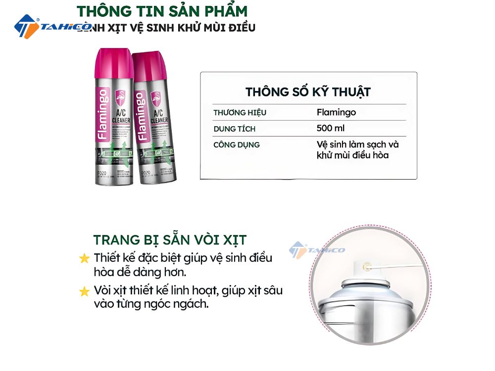 Khử mùi điều hòa Flamingo A/C Cleaner F020