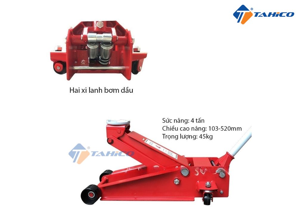 Đặc điểm kích cá sấu FHM KYXL4 4 tấn 103-520mm 2 piston