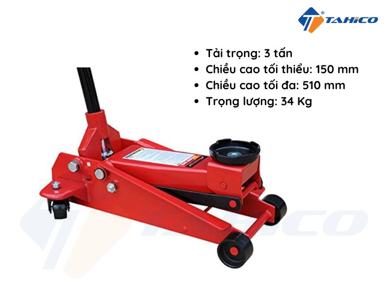 Thông số kỹ thuật của kích cá sấu 3 tấn loại ngắn