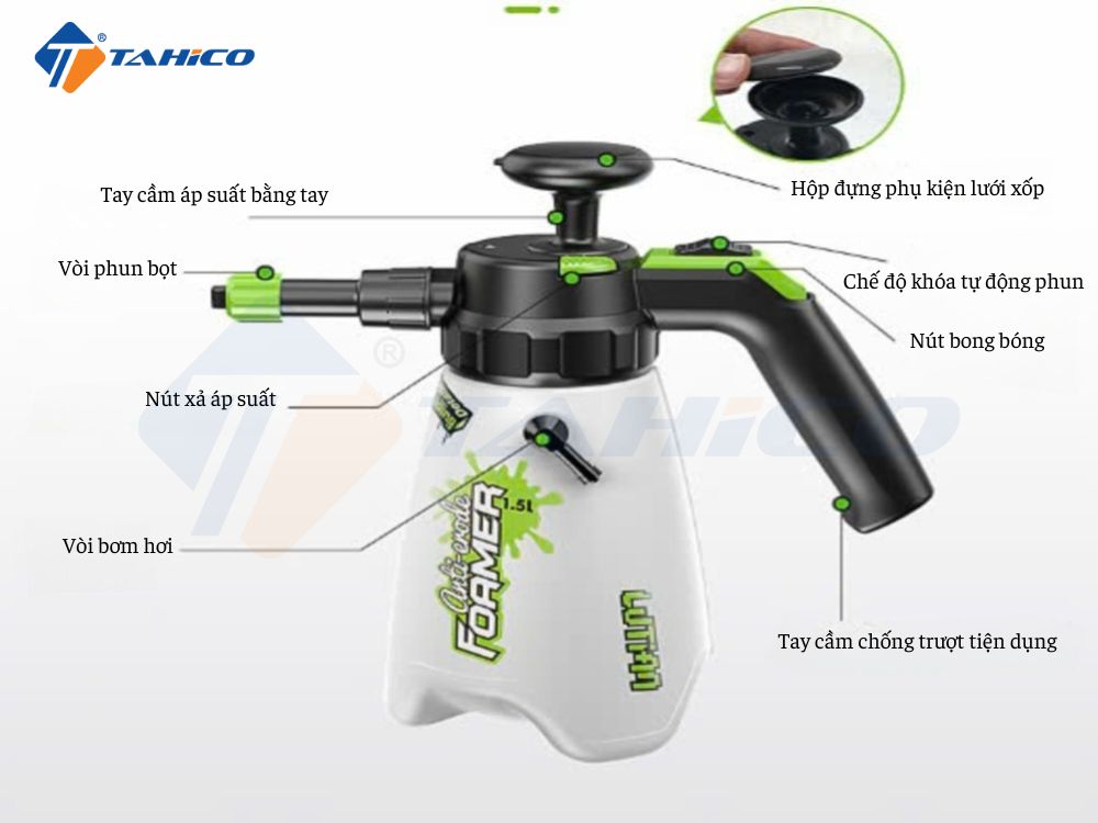Bình phun bọt tuyết cầm tay Lutian Blizzard Foamer F15 1.5 lít