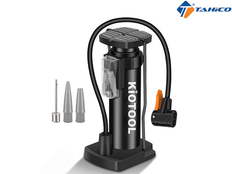Máy bơm lốp đạp chân Kiotool đầu van đa năng
