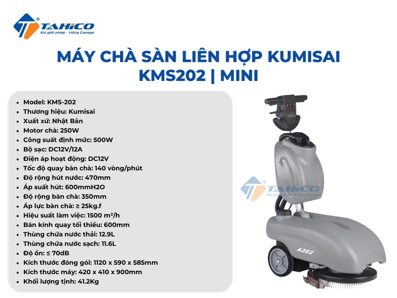 Máy chà sàn liên hợp Kumisai KMS202 | Mini