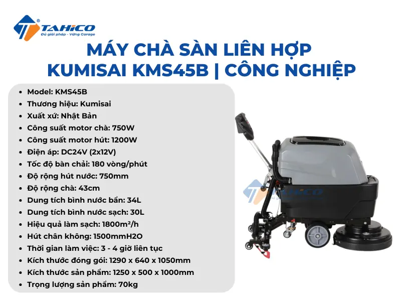 Máy chà sàn liên hợp Kumisai KMS45B | Công nghiệp