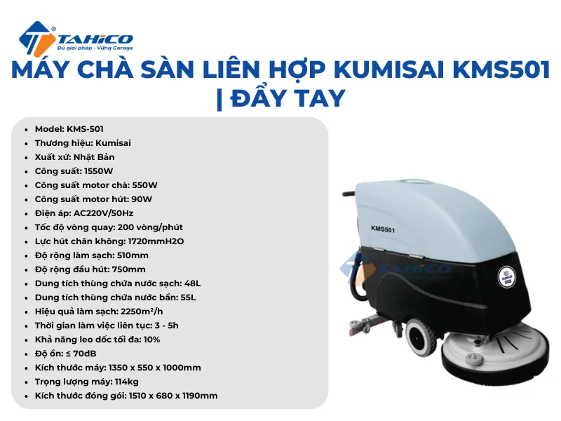 Máy chà sàn liên hợp Kumisai KMS51 1550W | Công nghiệp