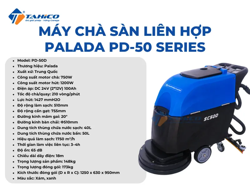 Máy chà sàn liên hợp Palada PD-50 Series