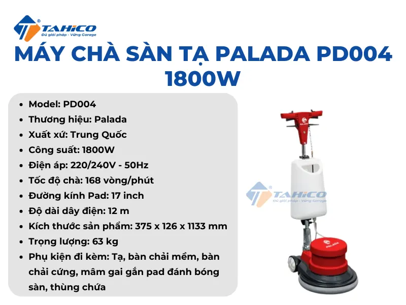 Máy chà sàn tạ Palada PD004 1800W